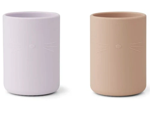 Liewood cat light lavender rose mix kop Ethan silikone (2-pack)